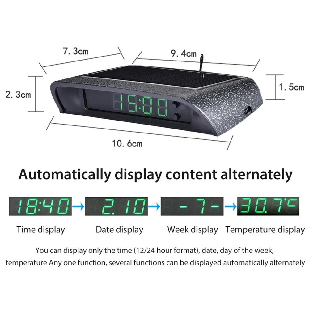 Car Clock Auto Internal Stick-On Digital Watch Solar Powered 24-Hour Car Clock with Built-in Battery Car Decoration Electronic
Car Clock Auto Internal Stick-On Digital Watch Solar Powered 24-Hour Car Clock with Built-in Battery Car Decoration Electronic