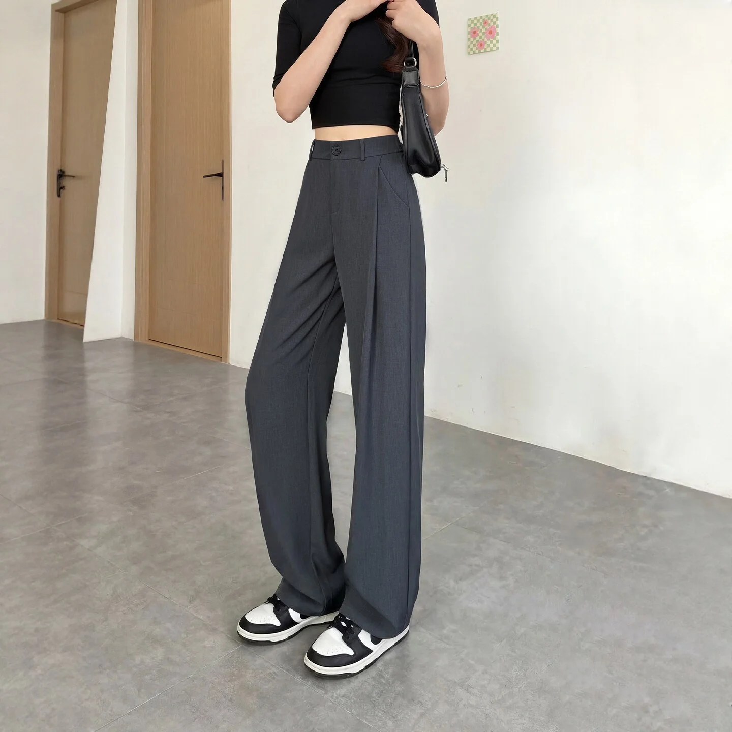 Gray Suit Wide Leg Pants Women's Summer Thin High-End Drapey West Pants Casual Small Size Narrow Version Straight Leg Pants
Gray Suit Wide Leg Pants Women's Summer Thin High-End Drapey West Pants Casual Small Size Narrow Version Straight Leg Pants