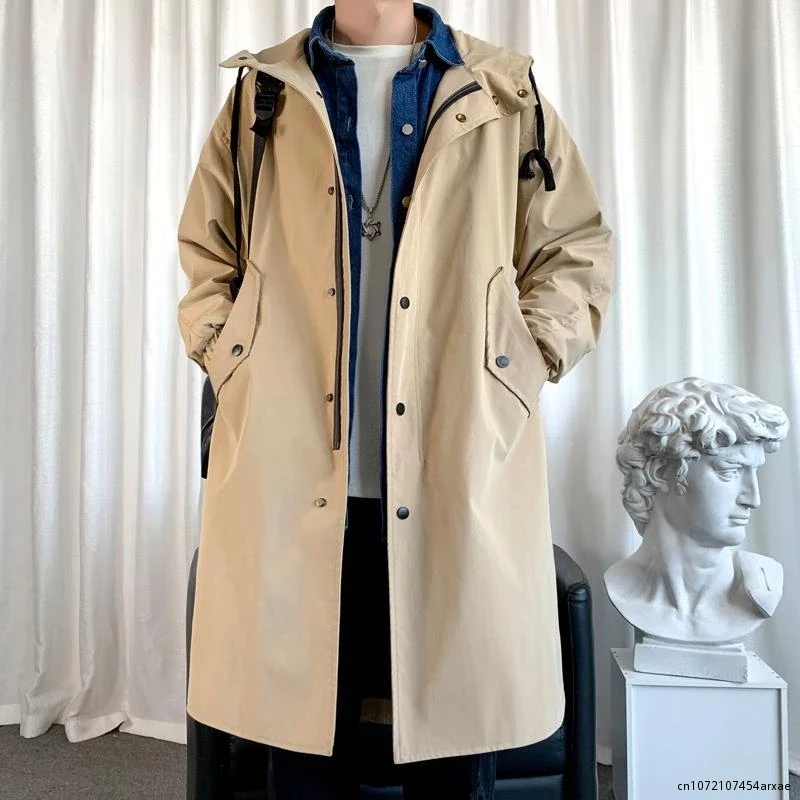 Men's Windbreaker Jacket Long Trench Oversize Loose Streetwear Hooded Vintage Black Coats High Street Casual Male Outerwear
Men's Windbreaker Jacket Long Trench Oversize Loose Streetwear Hooded Vintage Black Coats High Street Casual Male Outerwear
