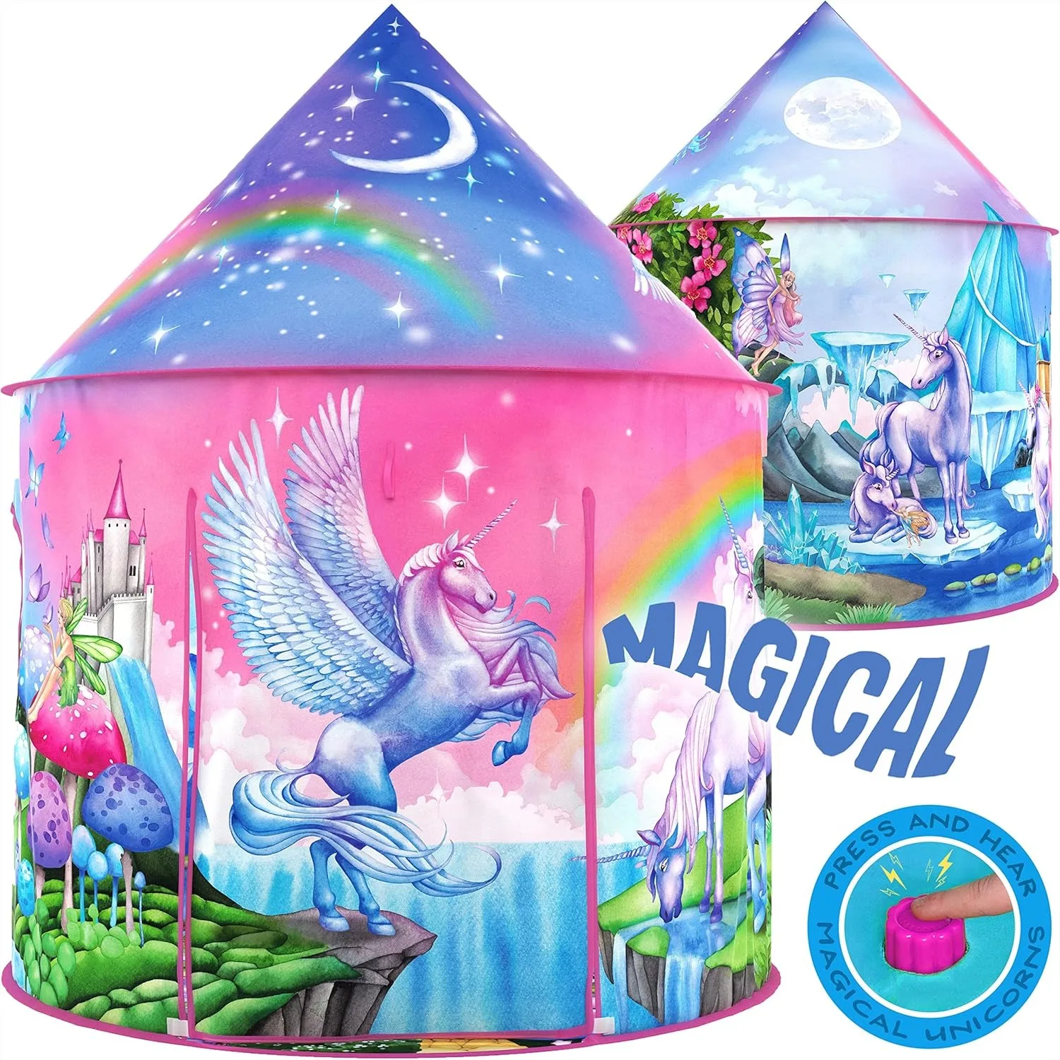 Unicorn Sparkle Play Tent with Magical Sounds, Pop Up for Girls, Indoor Outdoor Fun
Unicorn Sparkle Play Tent with Magical Sounds, Pop Up for Girls, Indoor Outdoor Fun