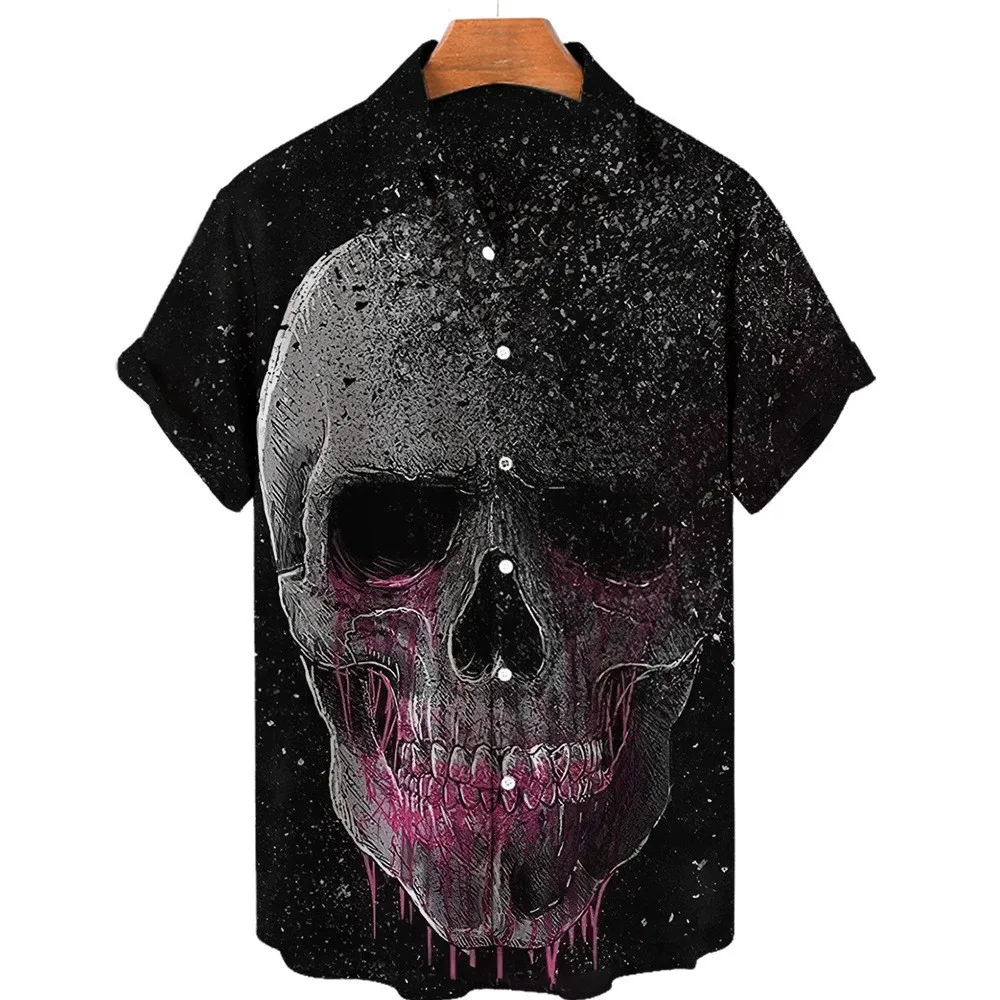 Summer Hawaiian Short Sleeve Shirt Men's Casual Harajuku Skull Print Shirt Fashion Vintage Clothing
Summer Hawaiian Short Sleeve Shirt Men's Casual Harajuku Skull Print Shirt Fashion Vintage Clothing