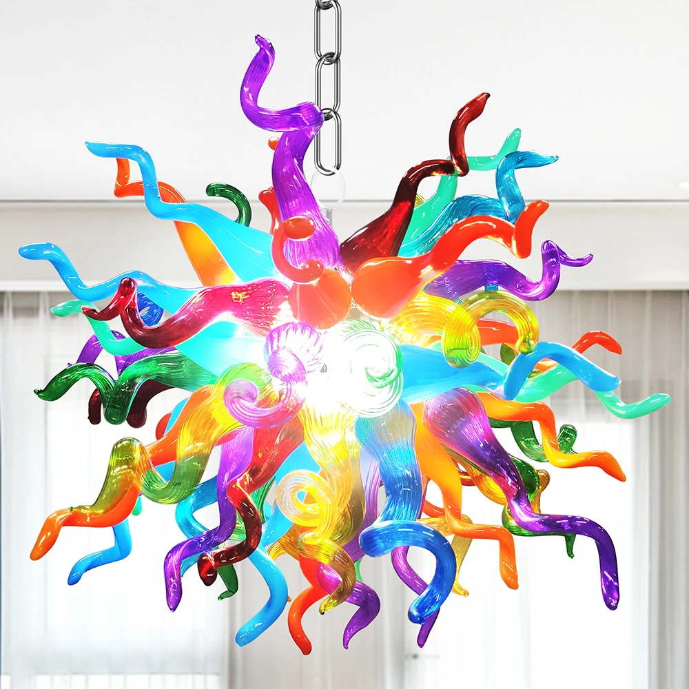 New Art Glass Chandeliers for Dining Room Creative Bright Colored Hand Blown Glass Modern Chandelier Light for Living Room
New Art Glass Chandeliers for Dining Room Creative Bright Colored Hand Blown Glass Modern Chandelier Light for Living Room