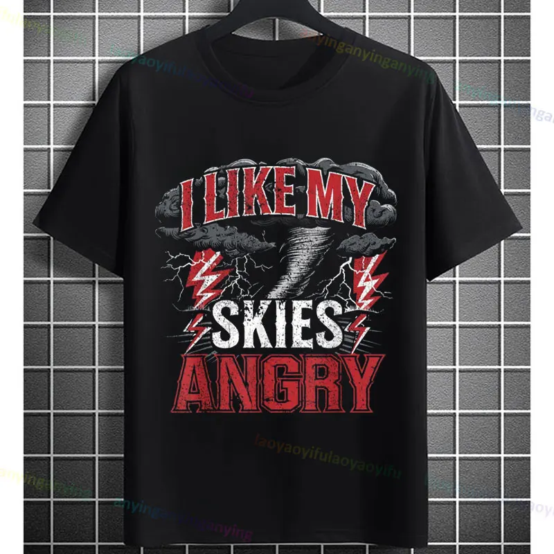 Мужская и женская забавная футболка с рисунком Торнадо и дизайном «I Like My Skies Angry», повседневная футболка из 100% хлопка с короткими рукавами
Мужская и женская забавная футболка с рисунком Торнадо и дизайном «I Like My Skies Angry», повседневная футболка из 100% хлопка с короткими рукавами