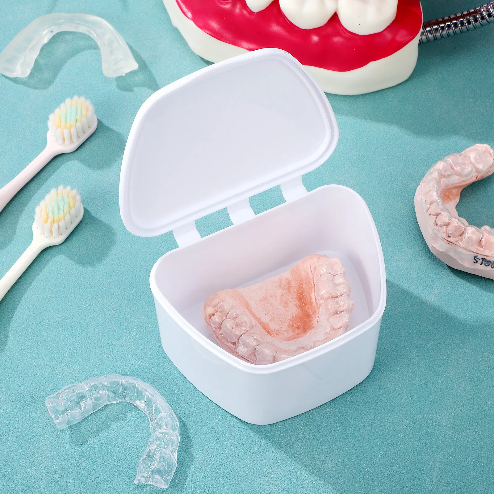 Denture Box Case Mini Size Portable Sturdy Compact Resistant Plastic for False Teeth Dental Guard Mouth Guard Retainer
Denture Box Case Mini Size Portable Sturdy Compact Resistant Plastic for False Teeth Dental Guard Mouth Guard Retainer
