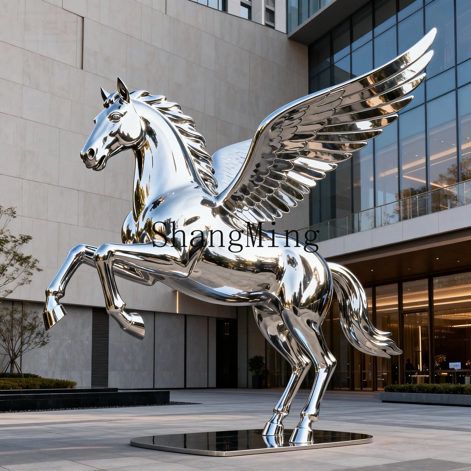 CL stainless steel mirror pegasus sculpture outdoor creative landscape sketch floor ornament metal white steel animal decoration
CL stainless steel mirror pegasus sculpture outdoor creative landscape sketch floor ornament metal white steel animal decoration
