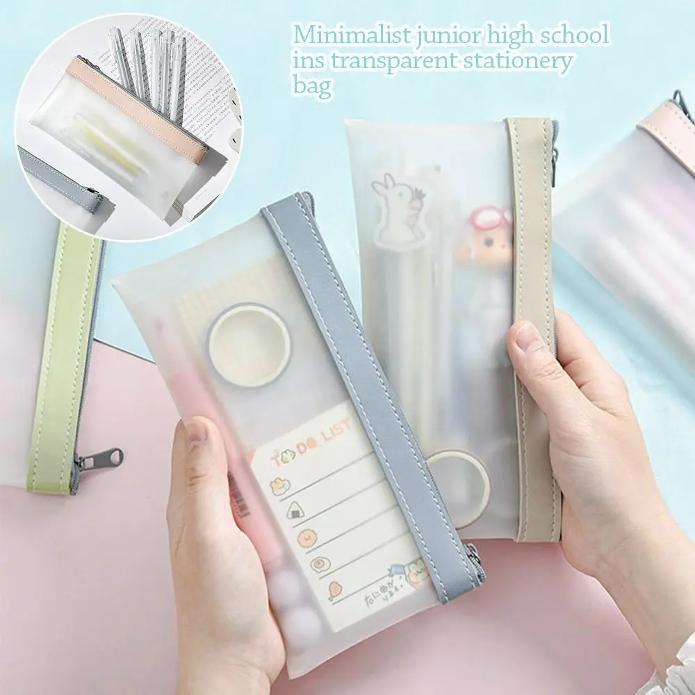 2Pcs Durable Stationery Box Pencil Bag Transparent TPU Leather School Cases Simple Fashion Stationery Organizer Holder
2Pcs Durable Stationery Box Pencil Bag Transparent TPU Leather School Cases Simple Fashion Stationery Organizer Holder