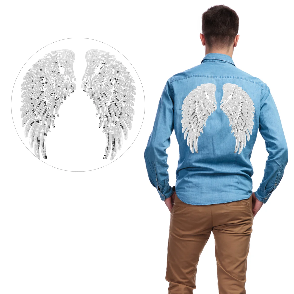 Angel Wings Iron Patches Sequin Apparel DIY Embroidered Applique Cloth Bling Sequins
Angel Wings Iron Patches Sequin Apparel DIY Embroidered Applique Cloth Bling Sequins