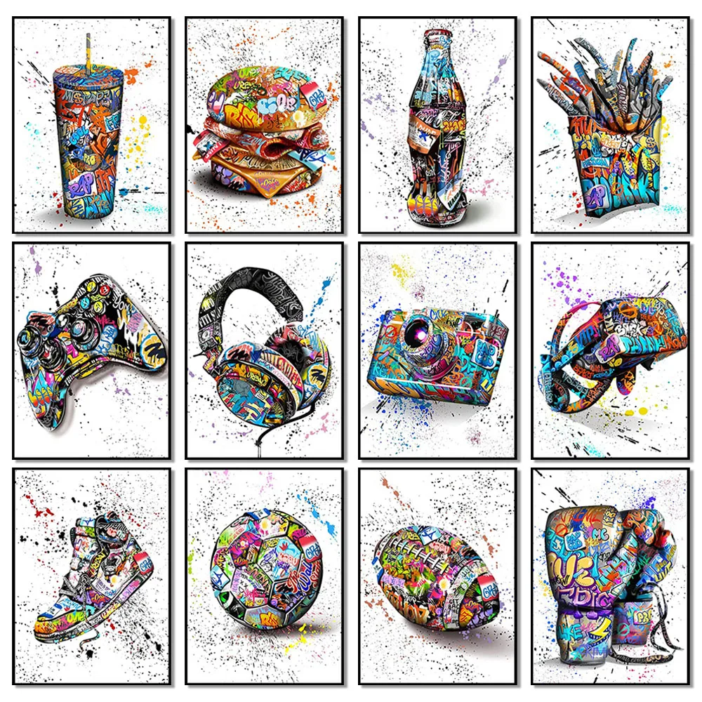 Graffiti Wall Art Poster Perfume Bottle Basketball Soccer Gaming Console Mural Modern Home Decor Canvas Painting Pictures Prints
Graffiti Wall Art Poster Perfume Bottle Basketball Soccer Gaming Console Mural Modern Home Decor Canvas Painting Pictures Prints