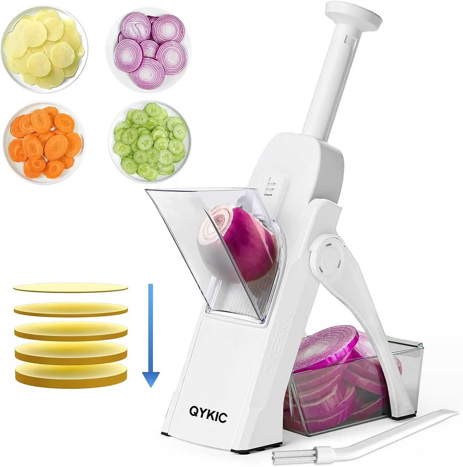 Adjustable Mandoline Slicer for Vegetables: Safe, Easy to Use with Potato Clips, Perfect for Cucumber Onion Carrot
Adjustable Mandoline Slicer for Vegetables: Safe, Easy to Use with Potato Clips, Perfect for Cucumber Onion Carrot