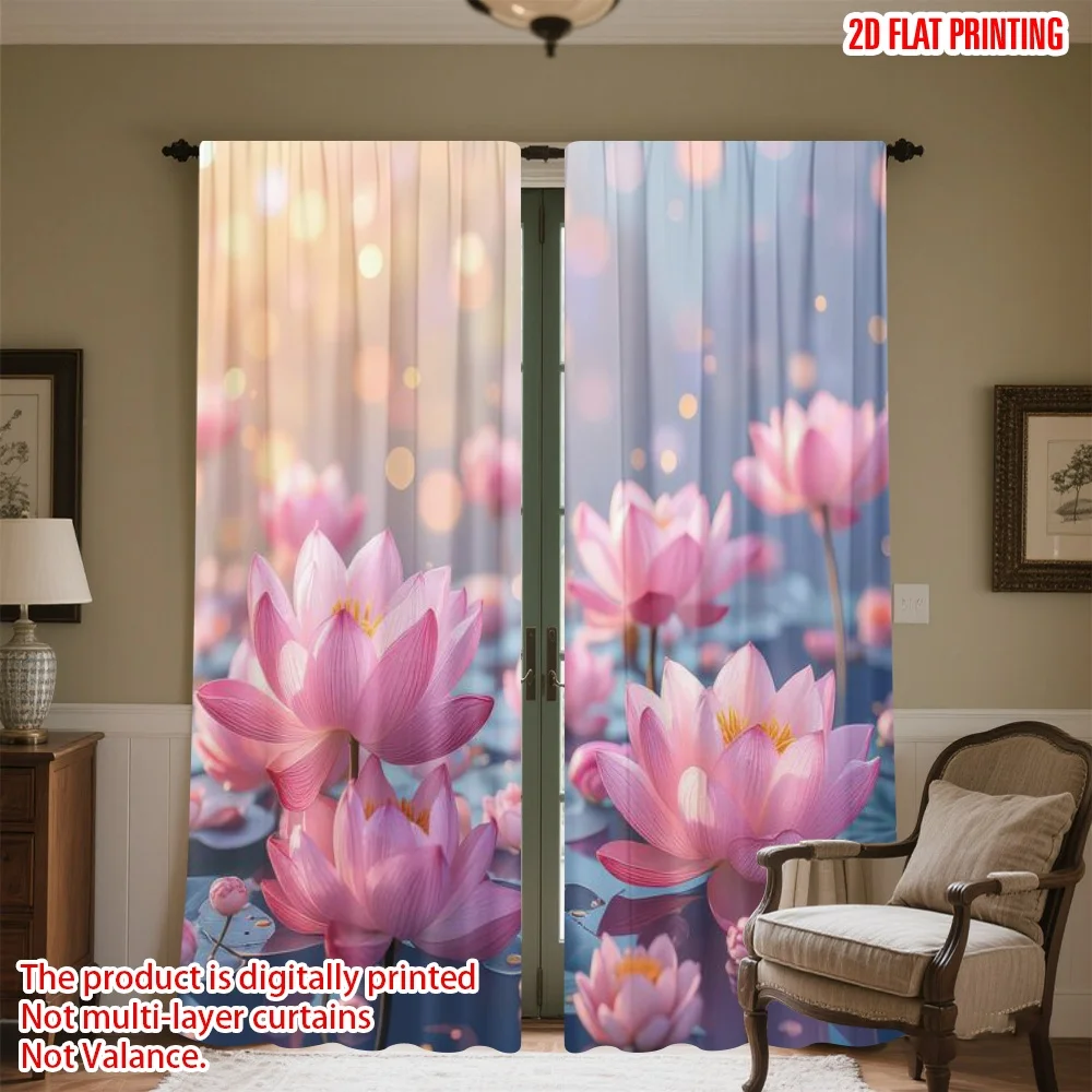 2D flat printing 2pcs Party Curtains Bright Pink Lotus Blooms Digital Printed Polyester Drapes Festive Holiday Use for Holiday
2D flat printing 2pcs Party Curtains Bright Pink Lotus Blooms Digital Printed Polyester Drapes Festive Holiday Use for Holiday