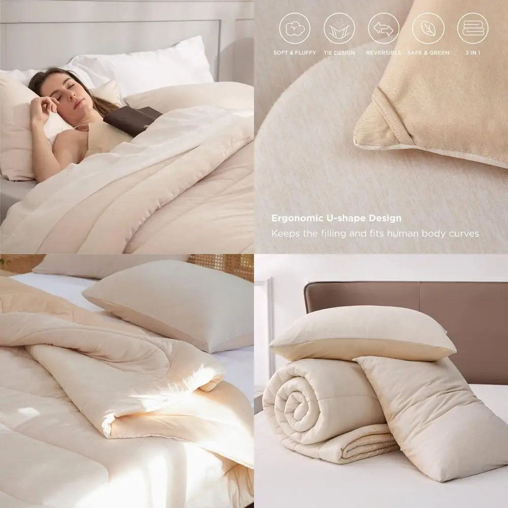 Всесезонный двусторонний комплект постельного белья для охлаждения и согрева Queen — бежевый, 1 одеяло (88x88), 2 наволочки (20x26)
Всесезонный двусторонний комплект постельного белья для охлаждения и согрева Queen — бежевый, 1 одеяло (88x88), 2 наволочки (20x26)