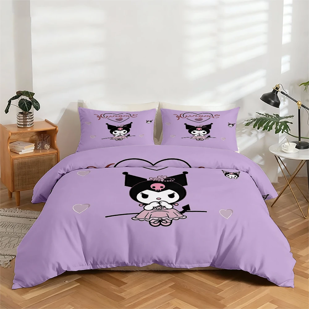 3-Piece High-Definition Digital Print Bedding Set, Kuromi Print Large Floral Pattern Duvet Cover Set, Includes 1 Duvet Cover + 2 Pillowcases, Suitable for Bedroom, Guest Room, Home Decoration, Polyester Fiber Duvet Cover + Pillowcases, Ultra-Soft Bedding,
3-Piece High-Definition Digital Print Bedding Set, Kuromi Print Large Floral Pattern Duvet Cover Set, Includes 1 Duvet Cover + 2 Pillowcases, Suitable for Bedroom, Guest Room, Home Decoration, Polyester Fiber Duvet Cover + Pillowcases, Ultra-Soft Bedding,