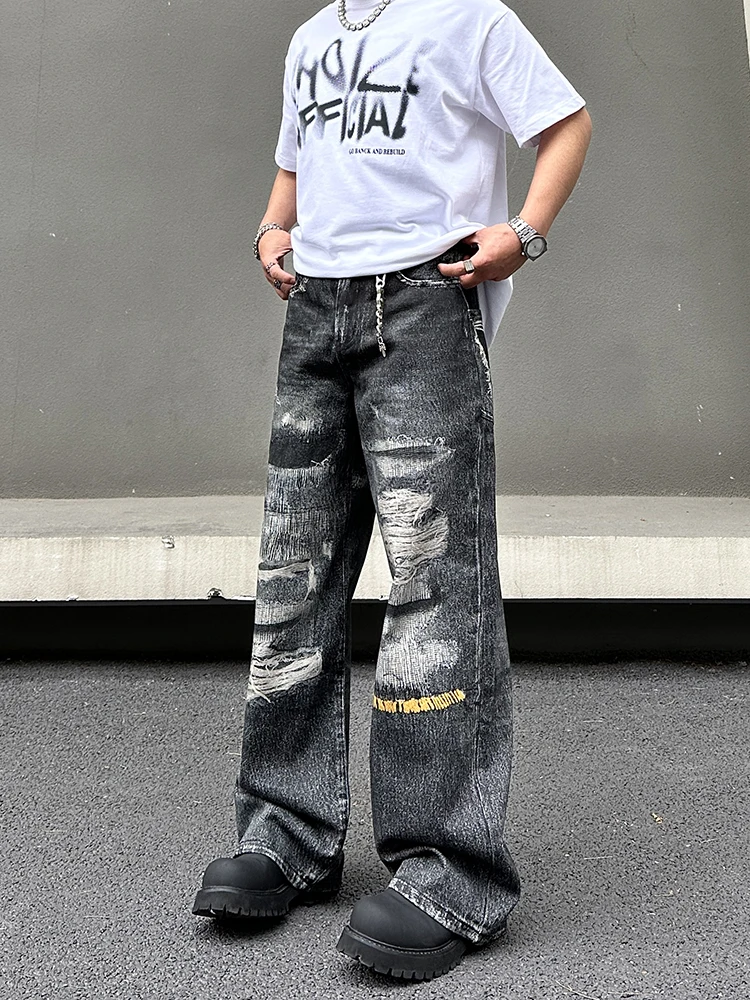 Мужские джинсы в стиле американского ретро с 3D-принтом, эффектом потертости, прямого кроя, свободные, с эффектом высококачественной ткани CleanFit
Мужские джинсы в стиле американского ретро с 3D-принтом, эффектом потертости, прямого кроя, свободные, с эффектом высококачественной ткани CleanFit