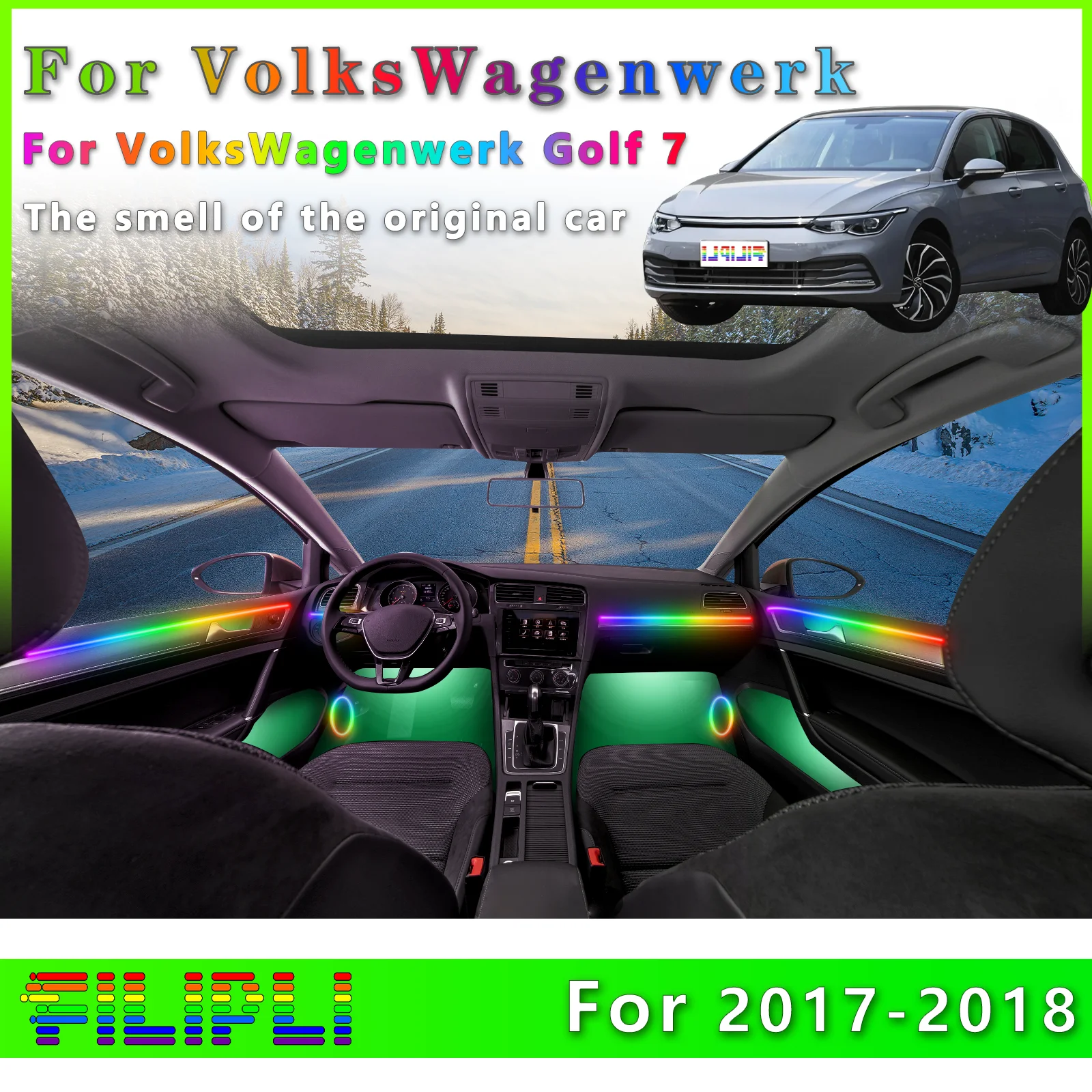 FILIPLI для Volkswagen Golf 7, внутренняя светодиодная лента RGB Symphony с интерактивным 64-цветным освещением, все изменены цвета для более Eng
FILIPLI для Volkswagen Golf 7, внутренняя светодиодная лента RGB Symphony с интерактивным 64-цветным освещением, все изменены цвета для более Eng