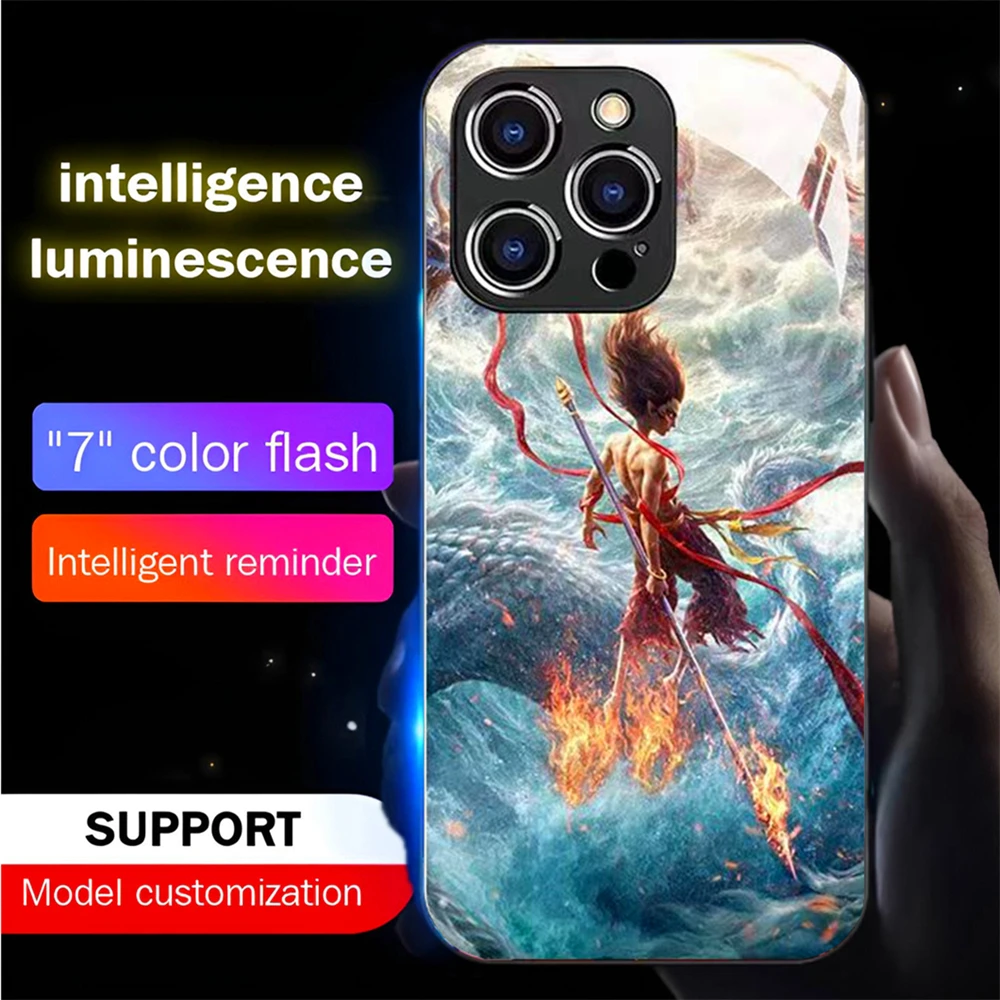 Popular NeZha Design Sound Control LED Flash Cases Luminous Glass Cover For Samsung S25 S24 S23 S22 S21 S20 FE Note Plus Ultra
Popular NeZha Design Sound Control LED Flash Cases Luminous Glass Cover For Samsung S25 S24 S23 S22 S21 S20 FE Note Plus Ultra