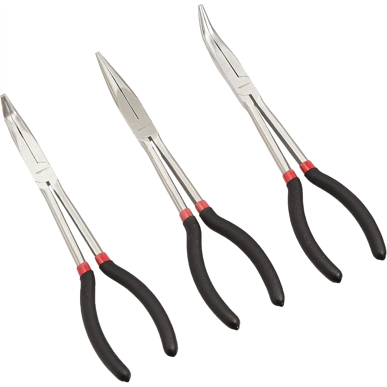 Extra Long Reach Needle Nose Pliers Set, 3-Piece for Narrow Spaces, Straight and Bent Options
Extra Long Reach Needle Nose Pliers Set, 3-Piece for Narrow Spaces, Straight and Bent Options