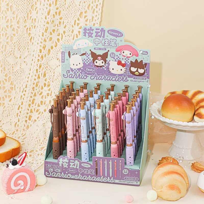 Original 6/36pcs Sanrio Hello Kitty Gel Pen Students' Quick-Drying Hands Not Dirty Black 0.5mm Gel Pen Wholesale
Original 6/36pcs Sanrio Hello Kitty Gel Pen Students' Quick-Drying Hands Not Dirty Black 0.5mm Gel Pen Wholesale