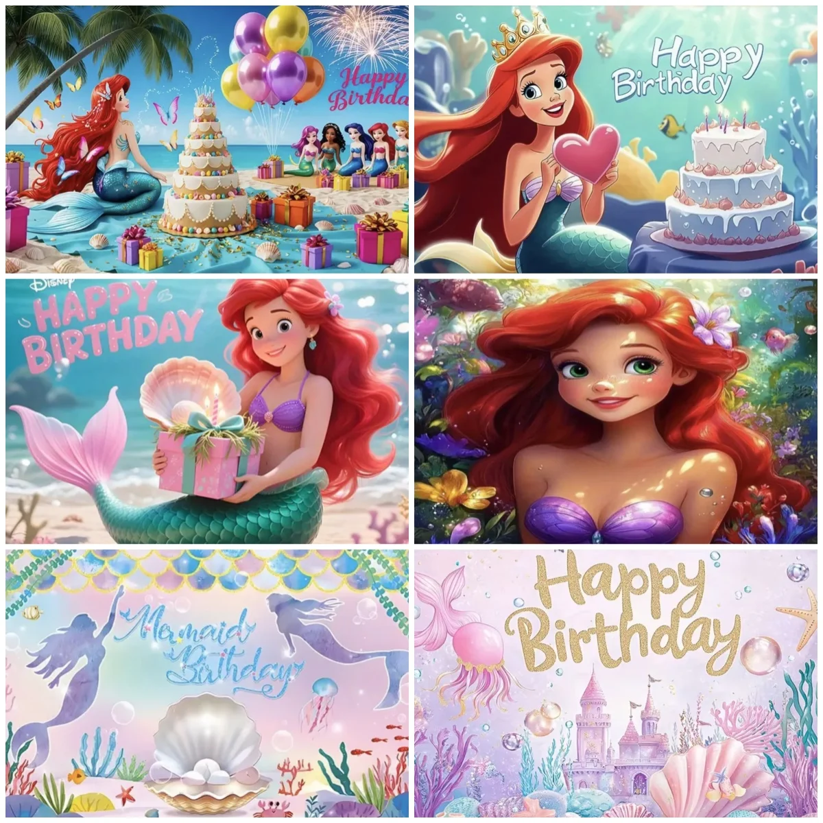 Under The Sea Little Mermaid Princess Birthday Party Decoration Backdrop Ariel Girls Gifts Baby Shower Supplies Photography Prop
Under The Sea Little Mermaid Princess Birthday Party Decoration Backdrop Ariel Girls Gifts Baby Shower Supplies Photography Prop