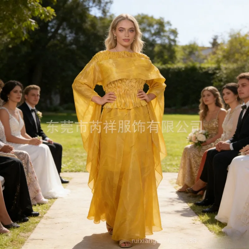 Miyake Pleated Skirt Suit Plisse 2026 Spring New Three-piece Mesh Shawl Transparent Bat Long-sleeved Cape Runway Wedding Dresses
Miyake Pleated Skirt Suit Plisse 2026 Spring New Three-piece Mesh Shawl Transparent Bat Long-sleeved Cape Runway Wedding Dresses