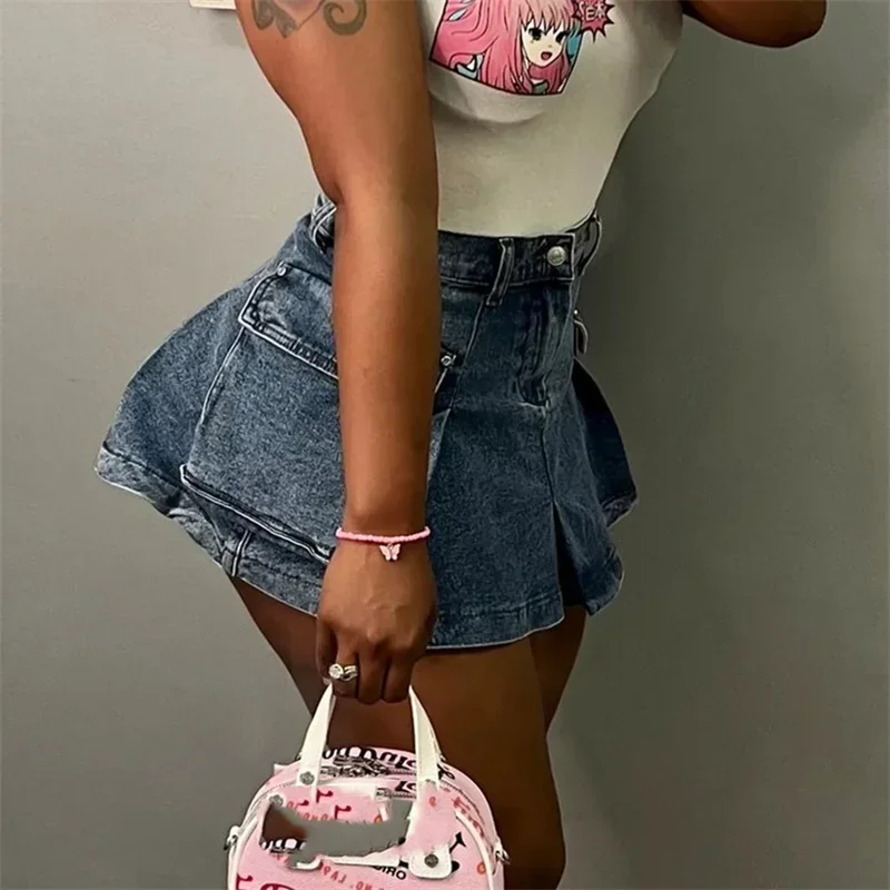 Women Side Splicing Pocket Blue Ultra-short Denim Skirt Ladies Sexy Nightclub Bar High Waist Slim Fit Wrap Hip Half-body Dresses
Women Side Splicing Pocket Blue Ultra-short Denim Skirt Ladies Sexy Nightclub Bar High Waist Slim Fit Wrap Hip Half-body Dresses