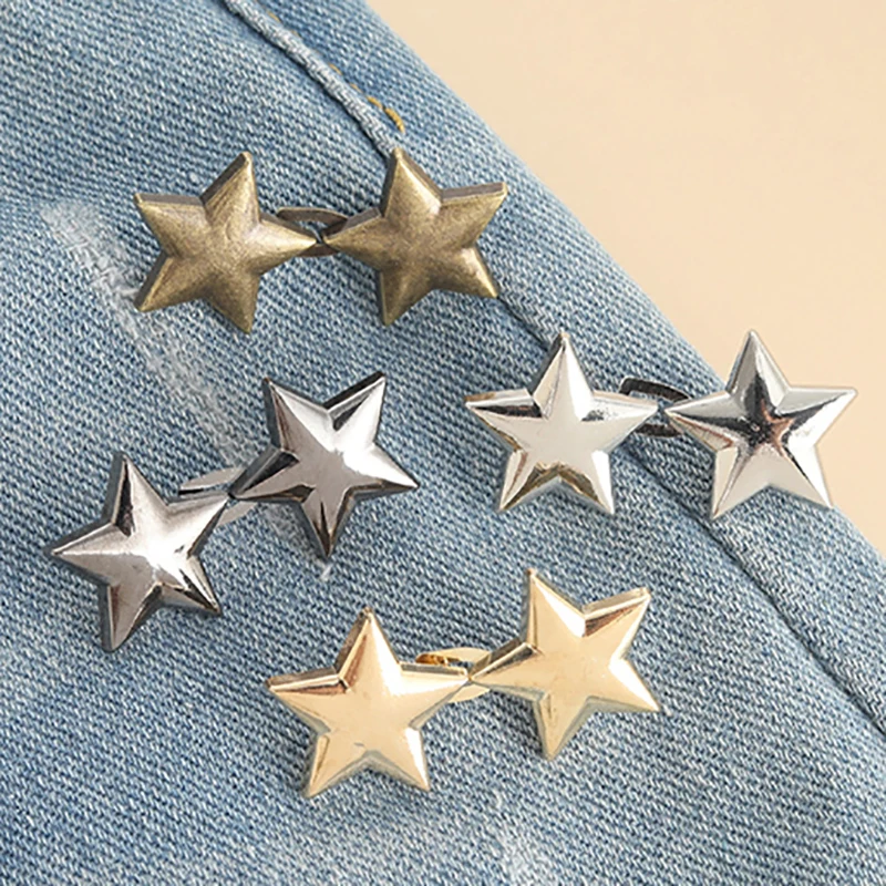 1Pcs Star Adjustable Pants Fastener Clips For Pants Pin Retractable Waist Button Loose Button For Jeans Perfect Fit Reduce Waist
1Pcs Star Adjustable Pants Fastener Clips For Pants Pin Retractable Waist Button Loose Button For Jeans Perfect Fit Reduce Waist