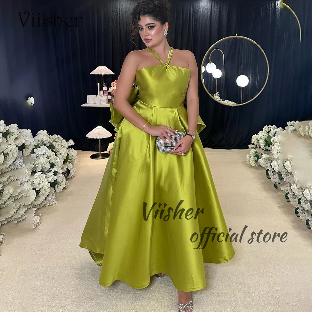 Viisher Yellow Satin A Line Evening Dresses Halter Long Dubai Arabic Formal Dress Floor Length Prom Party Gowns Lace Up Back
Viisher Yellow Satin A Line Evening Dresses Halter Long Dubai Arabic Formal Dress Floor Length Prom Party Gowns Lace Up Back