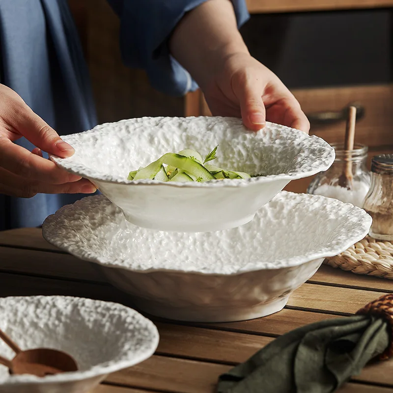 Rock Pattern Pasta Plate Deep Soup Plate Large Salad Bowl Hat Bowl Household Ceramic Plate High-end Hotel Household Tableware
Rock Pattern Pasta Plate Deep Soup Plate Large Salad Bowl Hat Bowl Household Ceramic Plate High-end Hotel Household Tableware