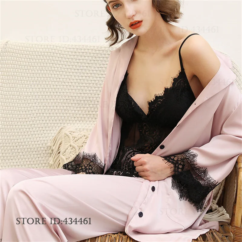 Весна-лето, новый женский халат из 3 предметов, пижамный комплект, сорочка, одежда для сна, сексуальное кружевное нижнее белье, брюки, пижамный костюм, шелковый атлас, домашняя одежда
Весна-лето, новый женский халат из 3 предметов, пижамный комплект, сорочка, одежда для сна, сексуальное кружевное нижнее белье, брюки, пижамный костюм, шелковый атлас, домашняя одежда