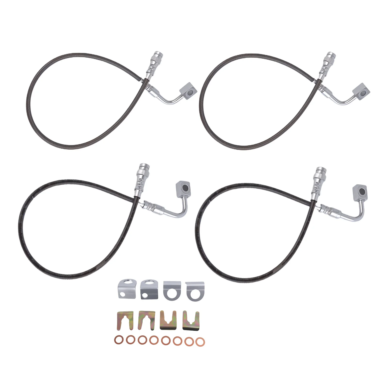 Front & Rear Stainless Steel Braided Brake Hose Kit For Jeep Wrangler JK 2007-18
Front & Rear Stainless Steel Braided Brake Hose Kit For Jeep Wrangler JK 2007-18