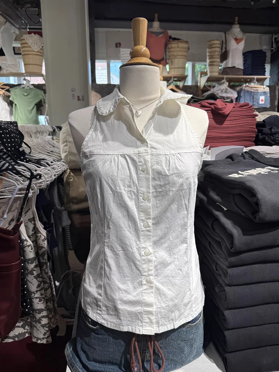 White Cotton Sleeveless Shirts Vest Women Summer Peter Pan Collar Single-breasted Cotton Tank Tops Chic Solid Sweet Blouse Y2k
White Cotton Sleeveless Shirts Vest Women Summer Peter Pan Collar Single-breasted Cotton Tank Tops Chic Solid Sweet Blouse Y2k