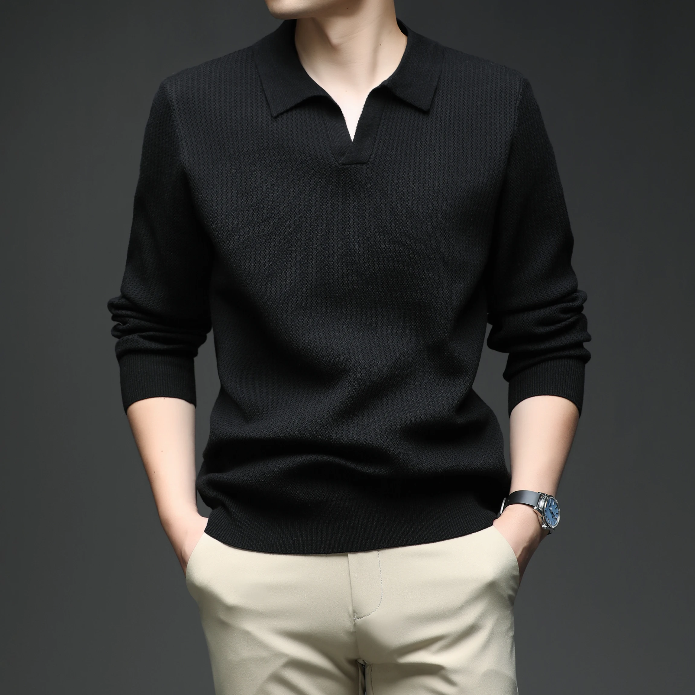 Осень/зима 2022, новый мужской свитер с отложным воротником и круглым вырезом, повседневный кардиган с длинными рукавами, трикотаж
Осень/зима 2022, новый мужской свитер с отложным воротником и круглым вырезом, повседневный кардиган с длинными рукавами, трикотаж