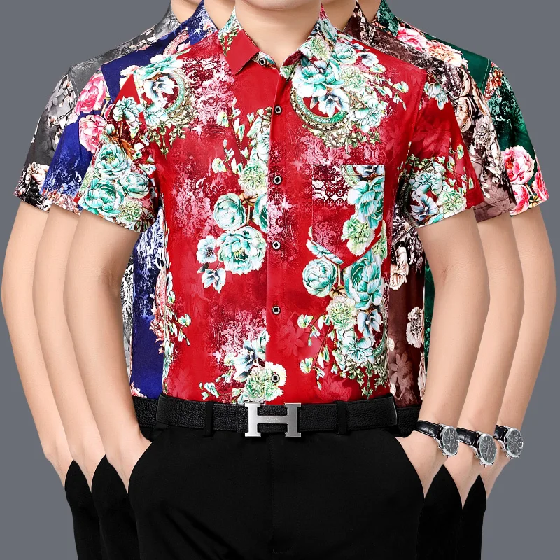 Summer Silky Cool Men's Shirt Short Sleeve Floral 3D Print Casual New Fashion Quality Smooth Comfortable Easy Care Chemise Homme
Summer Silky Cool Men's Shirt Short Sleeve Floral 3D Print Casual New Fashion Quality Smooth Comfortable Easy Care Chemise Homme