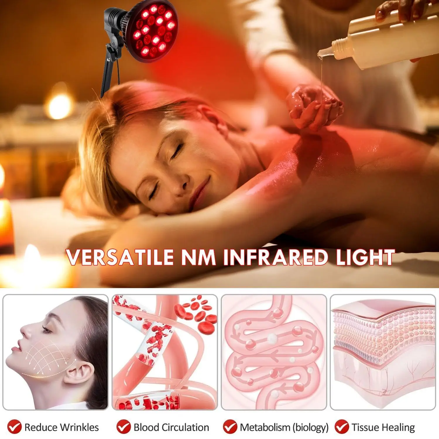 Relieve Pain PAR38 54W LED 660/850nm Infrared Beauty Treatment Light Upgraded version Dual Chip Red Infrared Baking Light
Relieve Pain PAR38 54W LED 660/850nm Infrared Beauty Treatment Light Upgraded version Dual Chip Red Infrared Baking Light