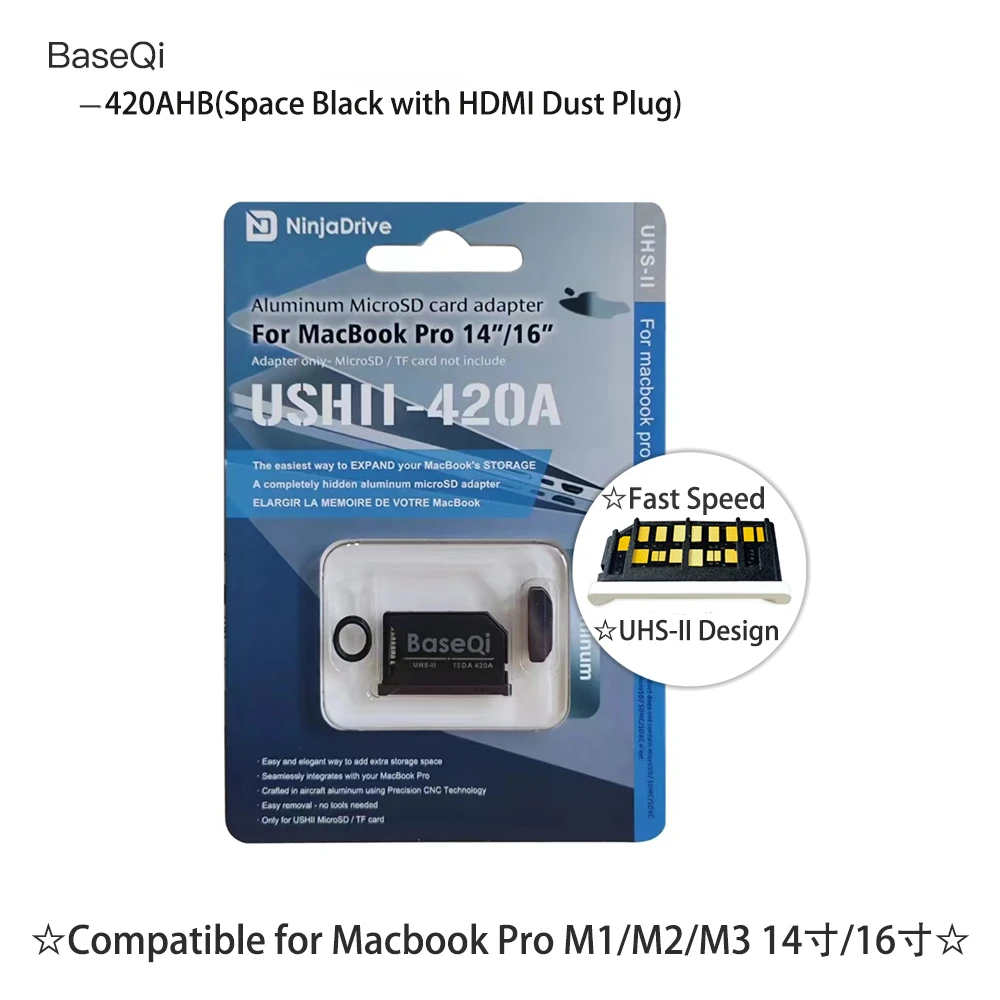 Baseqi для Macbook Pro14 дюймов 16 дюймов M1/M2M3 адаптер MicroSD алюминиевый увеличение места для хранения черный с пылезащитной заглушкой HDMI 420AHB
Baseqi для Macbook Pro14 дюймов 16 дюймов M1/M2M3 адаптер MicroSD алюминиевый увеличение места для хранения черный с пылезащитной заглушкой HDMI 420AHB