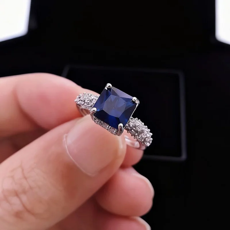 New European and American Style - 8X8 Square Sapphire Emerald Gemstone Ring - Luxury Women's Jewelry - Anniversary Gift
New European and American Style - 8X8 Square Sapphire Emerald Gemstone Ring - Luxury Women's Jewelry - Anniversary Gift