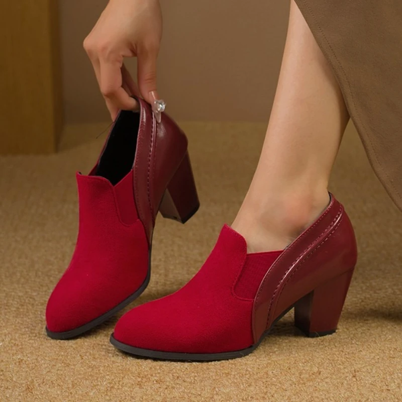 Elegant Women High Heels Shoes Sexy Chunky Party Shoes 2025 Designer New Winter Dress Ankle Boots Brand Woman Pumps Zapatillas 
Elegant Women High Heels Shoes Sexy Chunky Party Shoes 2025 Designer New Winter Dress Ankle Boots Brand Woman Pumps Zapatillas