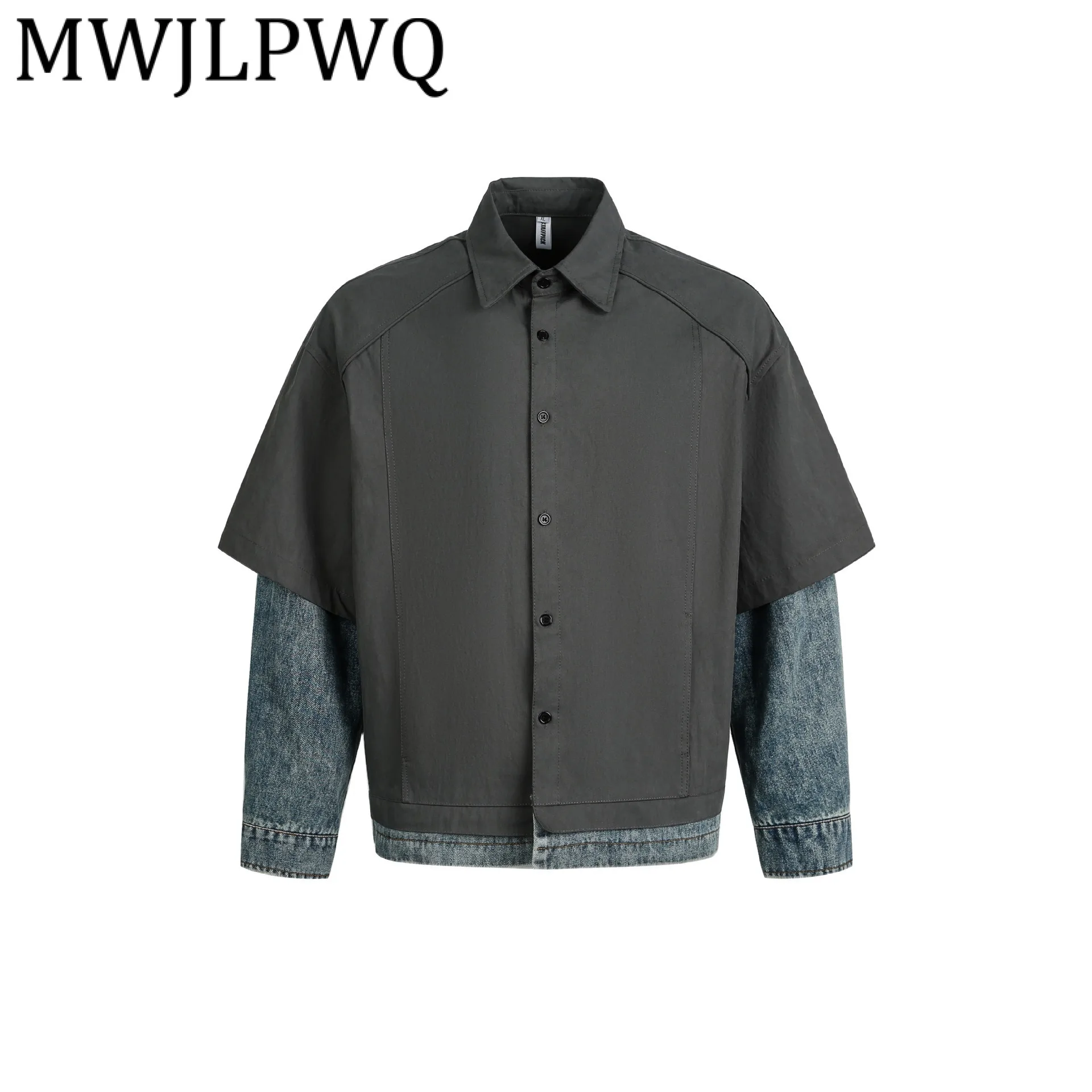 MWJLPWQ American Street Style Denim Patchwork Jacket Male Fake Two-Piece Niched Lapel Long Sleeve Coat 2025 Autumn New 21589
MWJLPWQ American Street Style Denim Patchwork Jacket Male Fake Two-Piece Niched Lapel Long Sleeve Coat 2025 Autumn New 21589