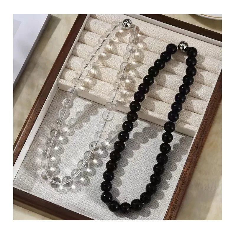 Summer New Black Agate Beaded Exquisite Niche Transparent Black and White Crystal Seamless Magnetic Clavicle Chain Necklace
Summer New Black Agate Beaded Exquisite Niche Transparent Black and White Crystal Seamless Magnetic Clavicle Chain Necklace