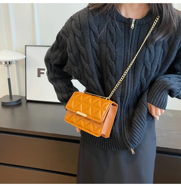 Women Quilted Chain Crossbody Bag Fashion Small Square Shoulder Purse Multi Color Casual Daily Handbag Women Quilted Chain Crossbody Bag Fashion Small Square Shoulder Purse Multi Color Casual Daily Handbag