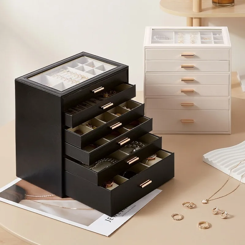 Leather Ring Earring Storage Box Large Necklace Display Boxes Visual Bracelet Organizer Case Women's Watch Collection Cases
Leather Ring Earring Storage Box Large Necklace Display Boxes Visual Bracelet Organizer Case Women's Watch Collection Cases