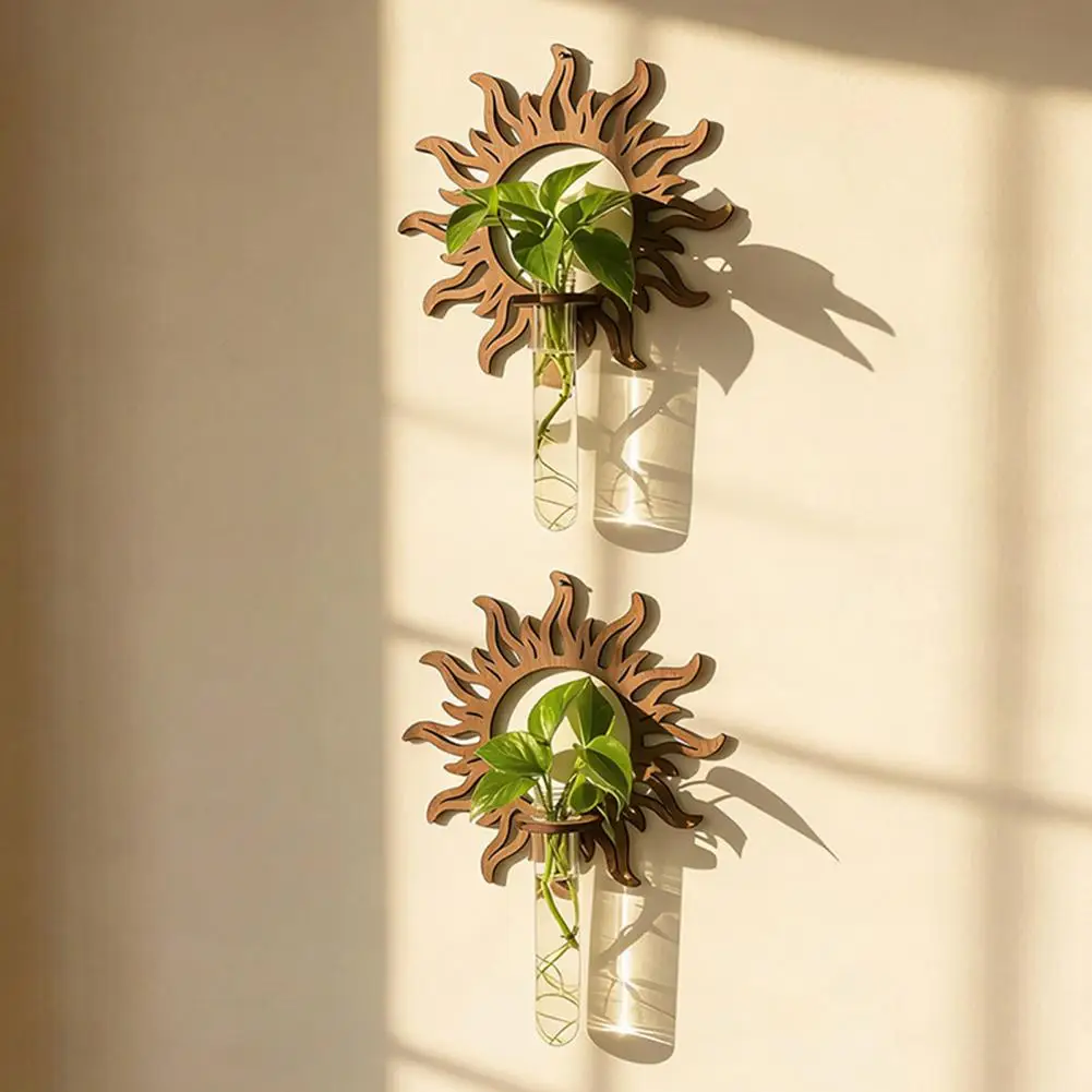 Walnut Wood Wall Shelf Plant Frame Durable Wall-Mounted Plant Holder with Transparent Test Tube for Home Decor
Walnut Wood Wall Shelf Plant Frame Durable Wall-Mounted Plant Holder with Transparent Test Tube for Home Decor