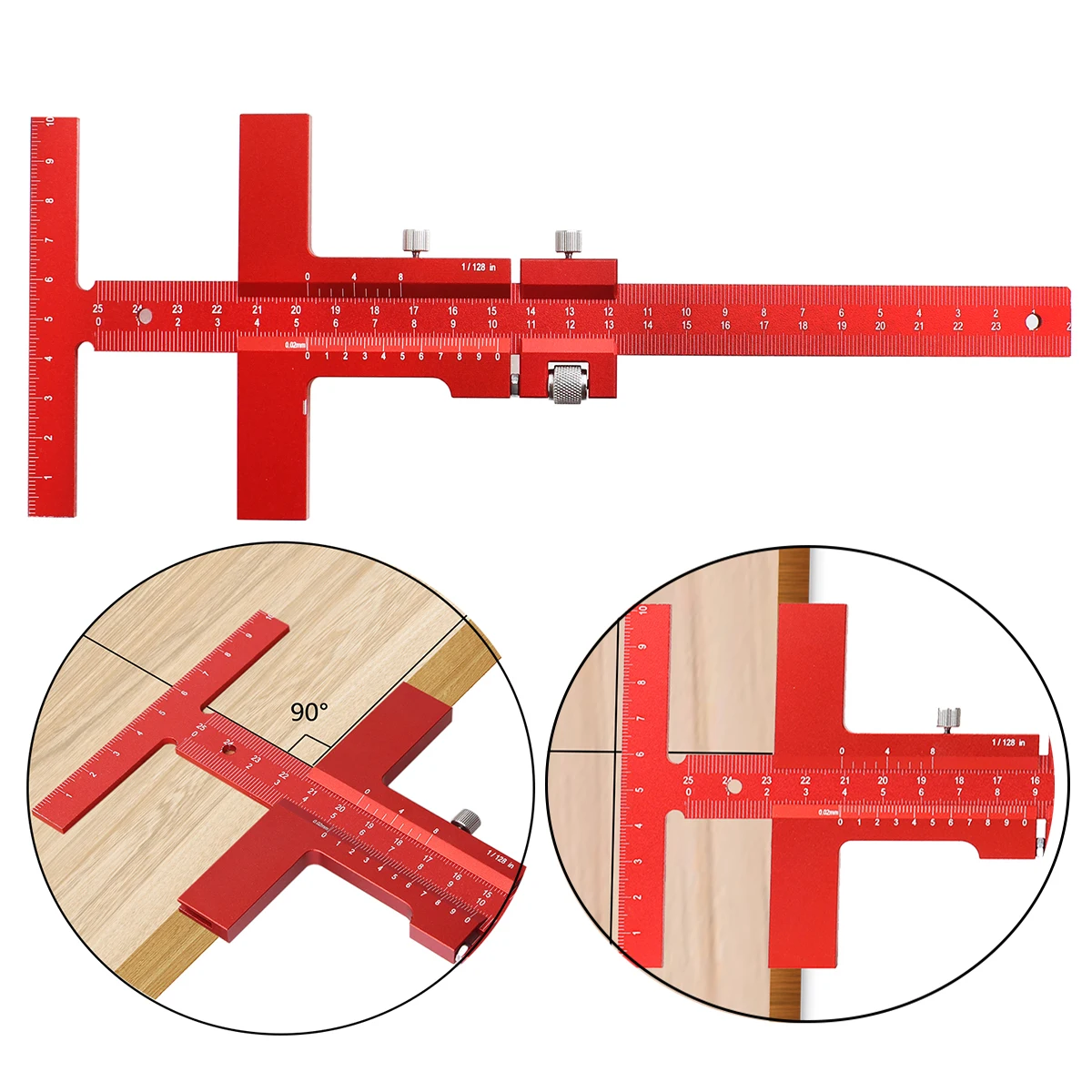 Aluminum Sliding Marking Gauge Woodworking Marking T-Type Ruler Scribing Square Depth Gauge Right Angle Protractor Layout Ruler
Aluminum Sliding Marking Gauge Woodworking Marking T-Type Ruler Scribing Square Depth Gauge Right Angle Protractor Layout Ruler