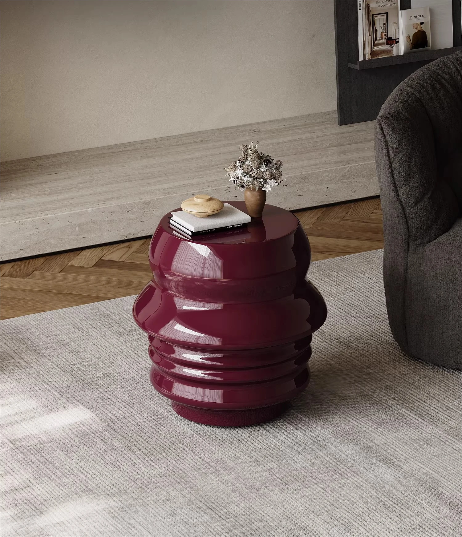 Italian high-gloss paint sofa edge few round living room household dopamine small coffee table small round table designer
Italian high-gloss paint sofa edge few round living room household dopamine small coffee table small round table designer