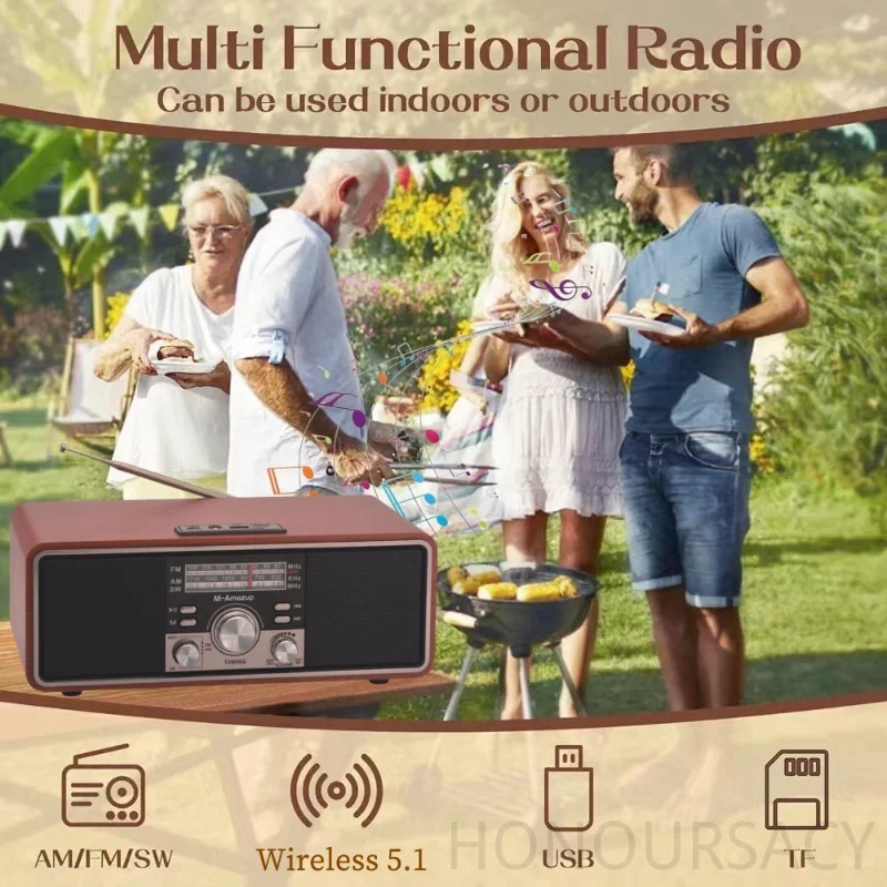 AM/FM/SW Multi-band Nostalgic Stereo Radios Wireless Subwoofer Retro Wooden Bluetooth Speakers Support For AUX USB TF Card Slot
AM/FM/SW Multi-band Nostalgic Stereo Radios Wireless Subwoofer Retro Wooden Bluetooth Speakers Support For AUX USB TF Card Slot