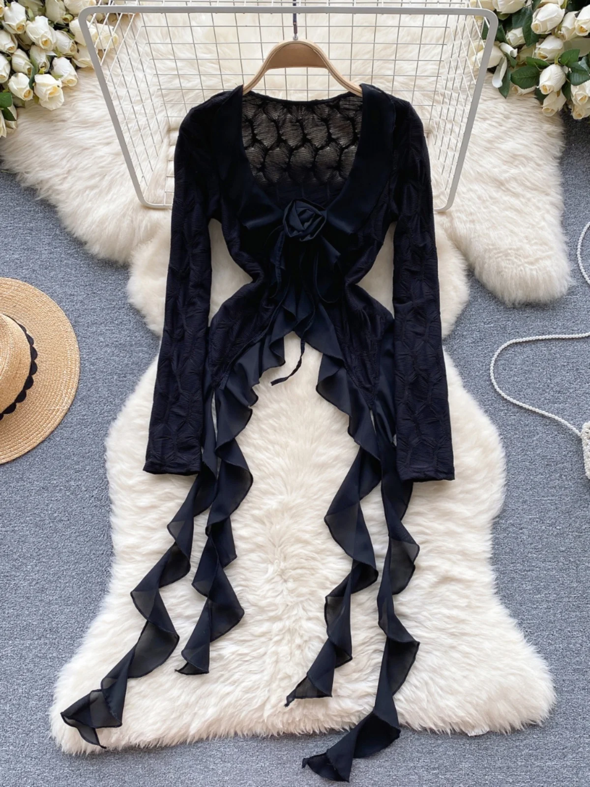 Elegant Long Sleeve Women's Shirt Autumn Season Floral Design Charming Ultra-Fairy Atmosphere Top Korean Style Commute Wind
Elegant Long Sleeve Women's Shirt Autumn Season Floral Design Charming Ultra-Fairy Atmosphere Top Korean Style Commute Wind