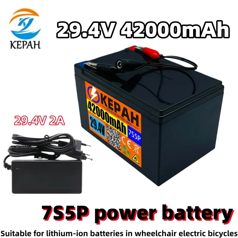 Long-Runtime High-Power Battery Kit|24V 42Ah 7S5P 500W 42000mAh Li-ion + 2A Charger, for Wheelchair/E-Bike
Long-Runtime High-Power Battery Kit|24V 42Ah 7S5P 500W 42000mAh Li-ion + 2A Charger, for Wheelchair/E-Bike