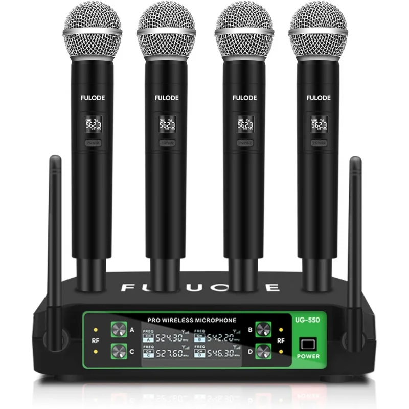 Fuluode 4 Channel Professional Wireless Microphone System Handheld Microphone For Home KTV Party Meeting Church DJ Wedding
Fuluode 4 Channel Professional Wireless Microphone System Handheld Microphone For Home KTV Party Meeting Church DJ Wedding