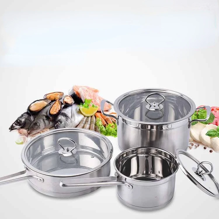 Stainless Steel Gift 3 Piece Pot Set Not Sticky Double Bottom Soup Pot Milk pot Frying Oan Chinese Style Kitchen Cookware Set
Stainless Steel Gift 3 Piece Pot Set Not Sticky Double Bottom Soup Pot Milk pot Frying Oan Chinese Style Kitchen Cookware Set
