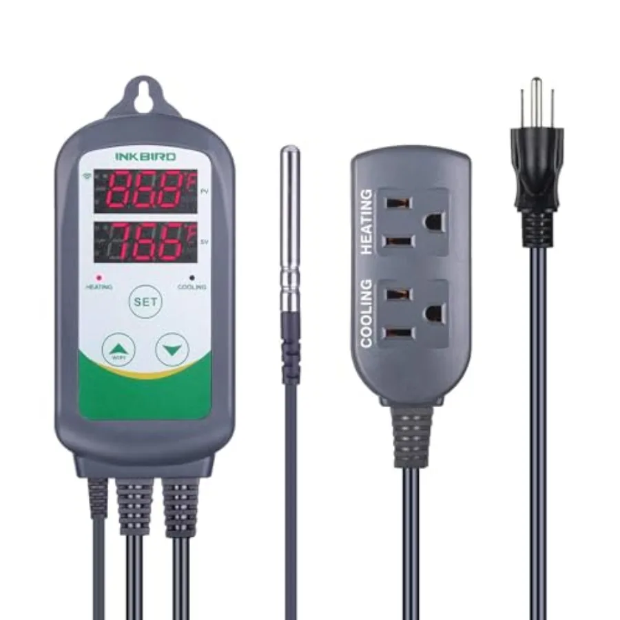 Digital Temperature Controller Thermostat Remote Monitoring Controlling Home Brewing Fermentation Breeding Incubation Greenhous
Digital Temperature Controller Thermostat Remote Monitoring Controlling Home Brewing Fermentation Breeding Incubation Greenhous