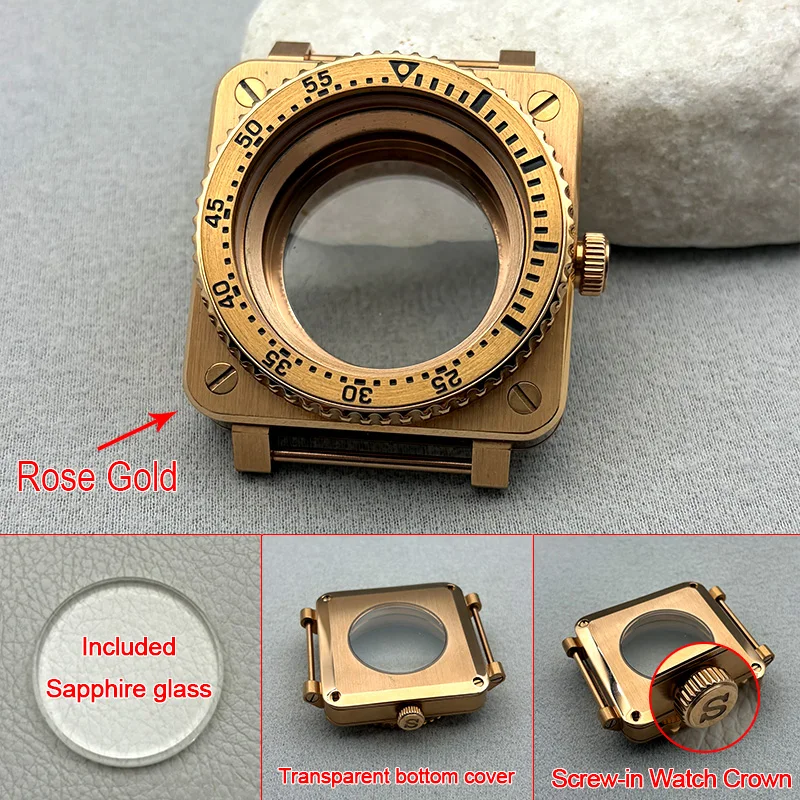 42mm Mod Rose Gold SKX007 SKX009 Square Watch Case Crown at 3.0 Fit NH35 Movement SKX007 SRPD Pilots Cockpit Replace Case Custom
42mm Mod Rose Gold SKX007 SKX009 Square Watch Case Crown at 3.0 Fit NH35 Movement SKX007 SRPD Pilots Cockpit Replace Case Custom